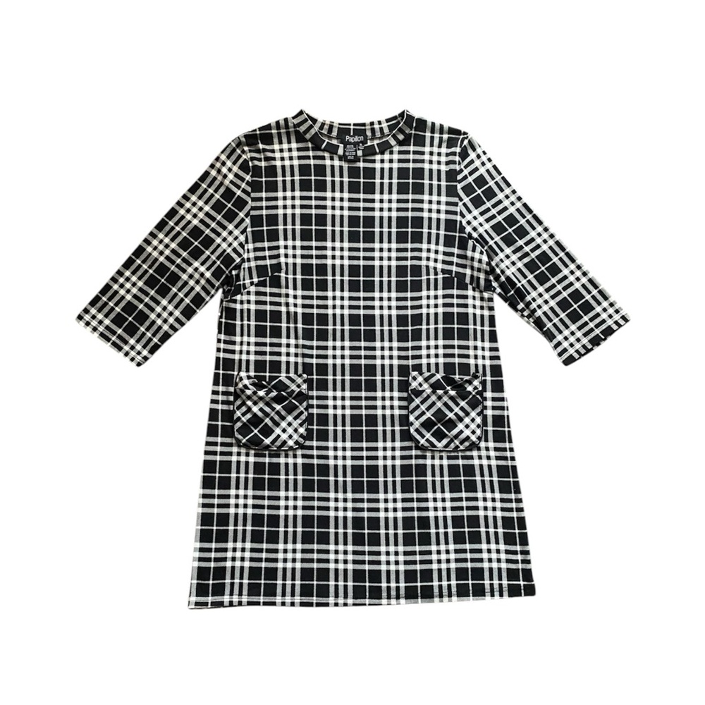 Chic Black and White Plaid Dress